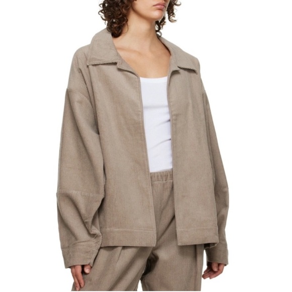Deiji Studios Jackets & Blazers - Deiji Studios 'The Cord House' Corduroy Open Front Jacket in Stone OS